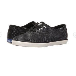 Keds Women's Champion Glitter Wool Fashion Sneaker, Black